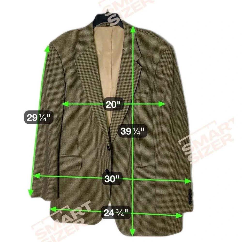 Oscar de la Renta Mens 44L Wool Houndstooth Blazer‎ Sport Coat Classic Old Money